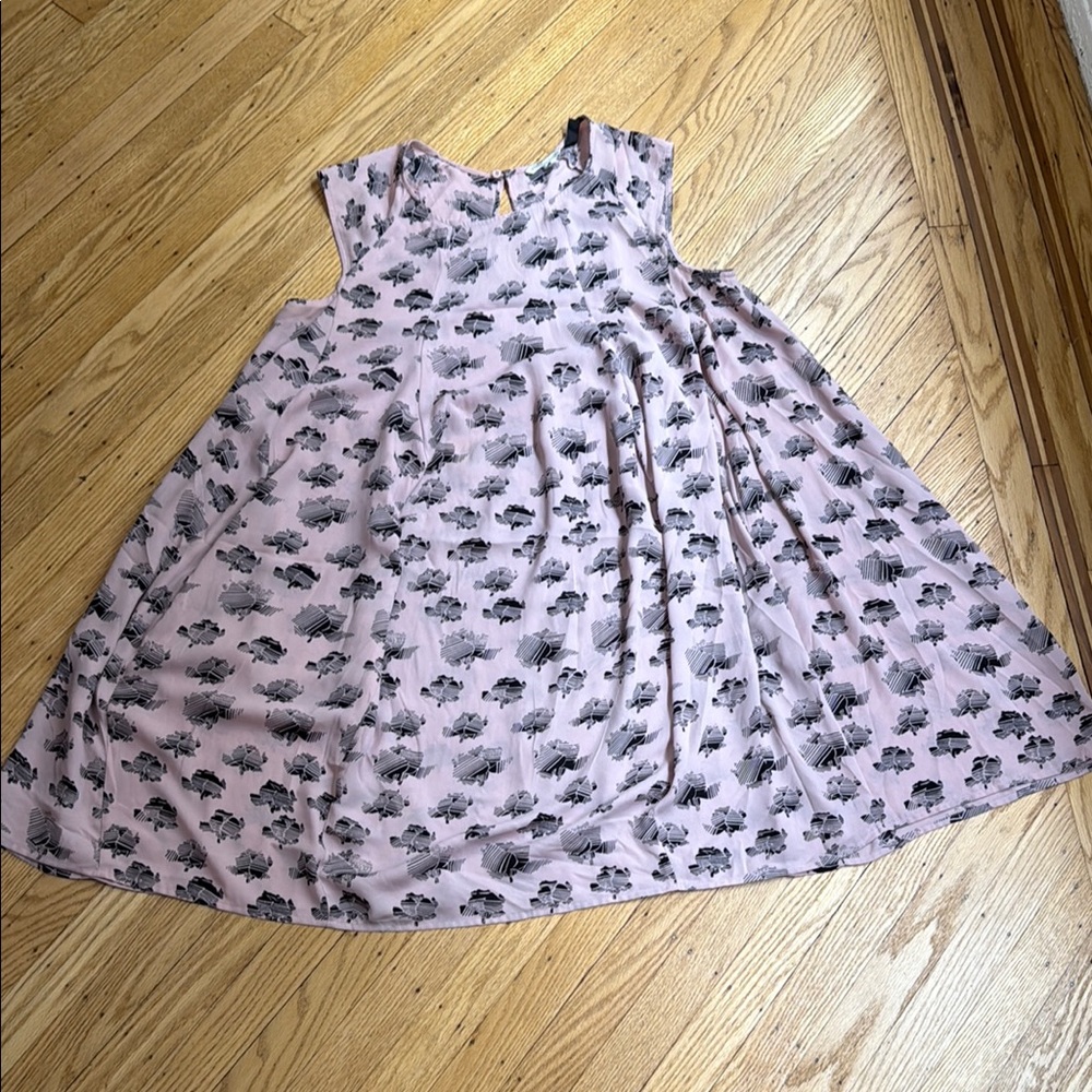 Rebecca Minkoff x A Pea in the Pod Maternity Dress Small Pink Black Abstract